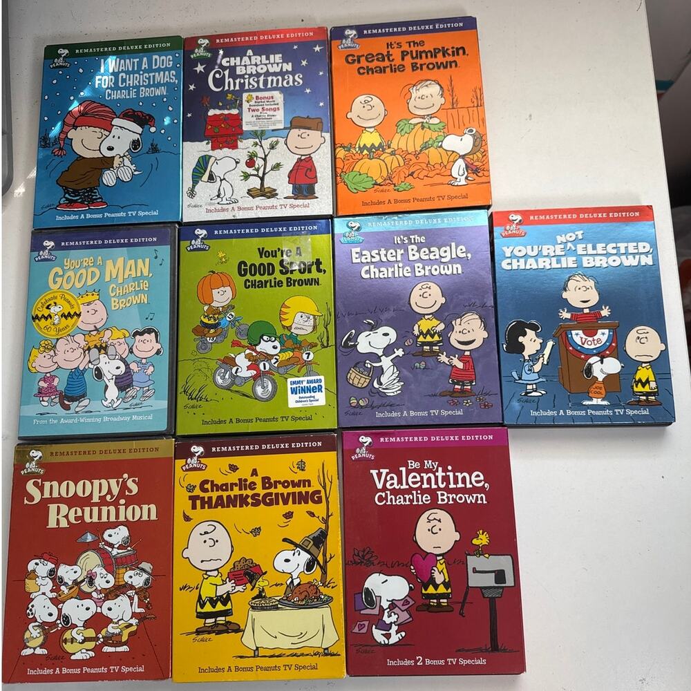 NEW Peanuts Charlie Brown DVD Lot 10 Snoopy Christmas Great Pumpkin Thanksgiving
